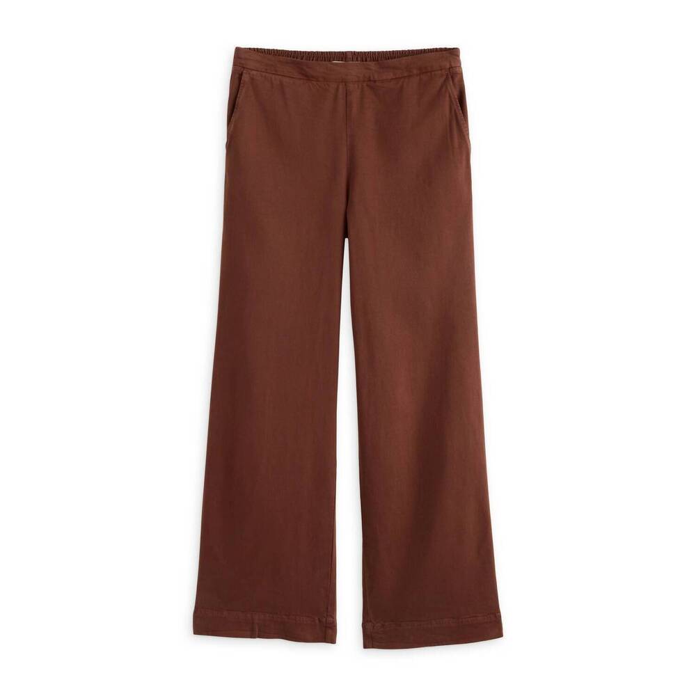 NEW BELLA DAHL women's catalina clean front wide pant in autumnal brown